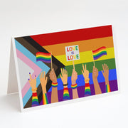 Gay Pride Parade Progress Pride Greeting Cards -  Blank Note Cards – 8-Pack of Artist-Designed Cards with Envelopes