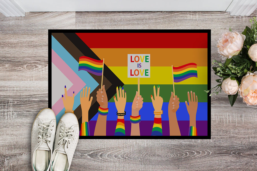 Progress Pride Doormat - 24x36 Decorative Floor Mat – Indoor/Outdoor Rug with Artistic Flair