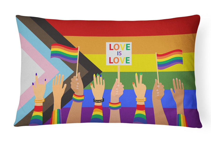 Gay Pride Parade Progress Pride Canvas Fabric Decorative Pillow