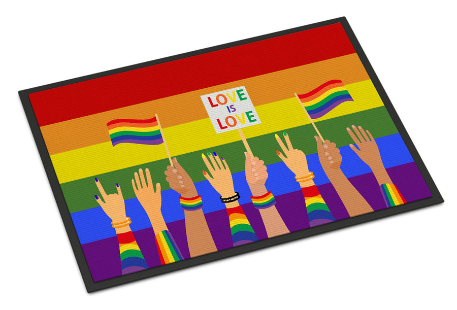 Gay Pride Parade Doormat - 24x36 Decorative Floor Mat – Indoor/Outdoor Rug with Artistic Flair
