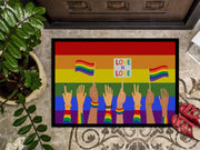 Gay Pride Parade Doormat - 24x36 Decorative Floor Mat – Indoor/Outdoor Rug with Artistic Flair