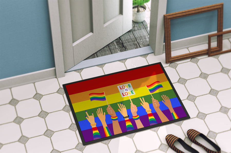 Gay Pride Parade Doormat - 24x36 Decorative Floor Mat – Indoor/Outdoor Rug with Artistic Flair