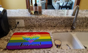 Gay Pride Love Wins Mosaic Heart Dish Drying Mat – Absorbent, Artistic Kitchen Essentials