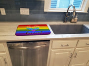Gay Pride Love Wins Mosaic Heart Dish Drying Mat – Absorbent, Artistic Kitchen Essentials
