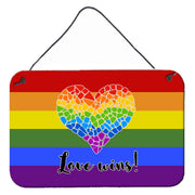 Love Wins Mosaic Heart Wall or Door Hanging Prints