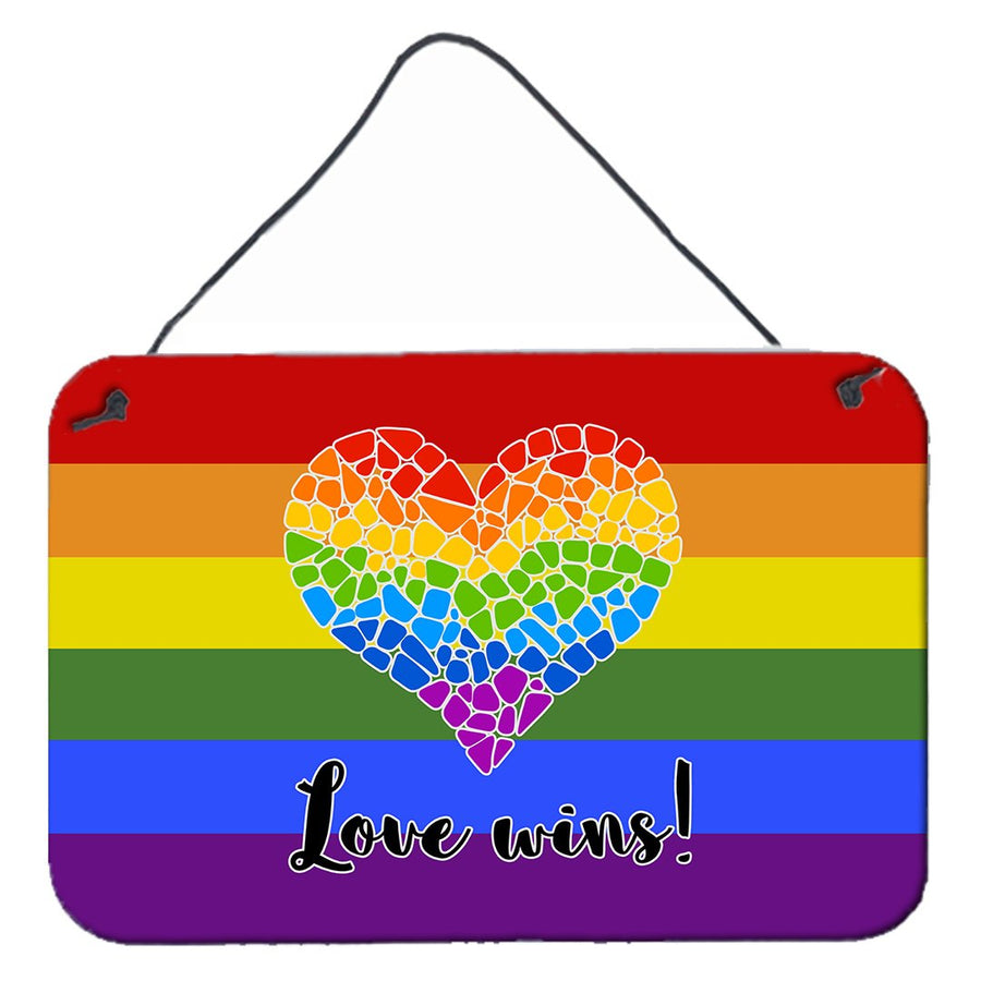 Love Wins Mosaic Heart Wall or Door Hanging Prints