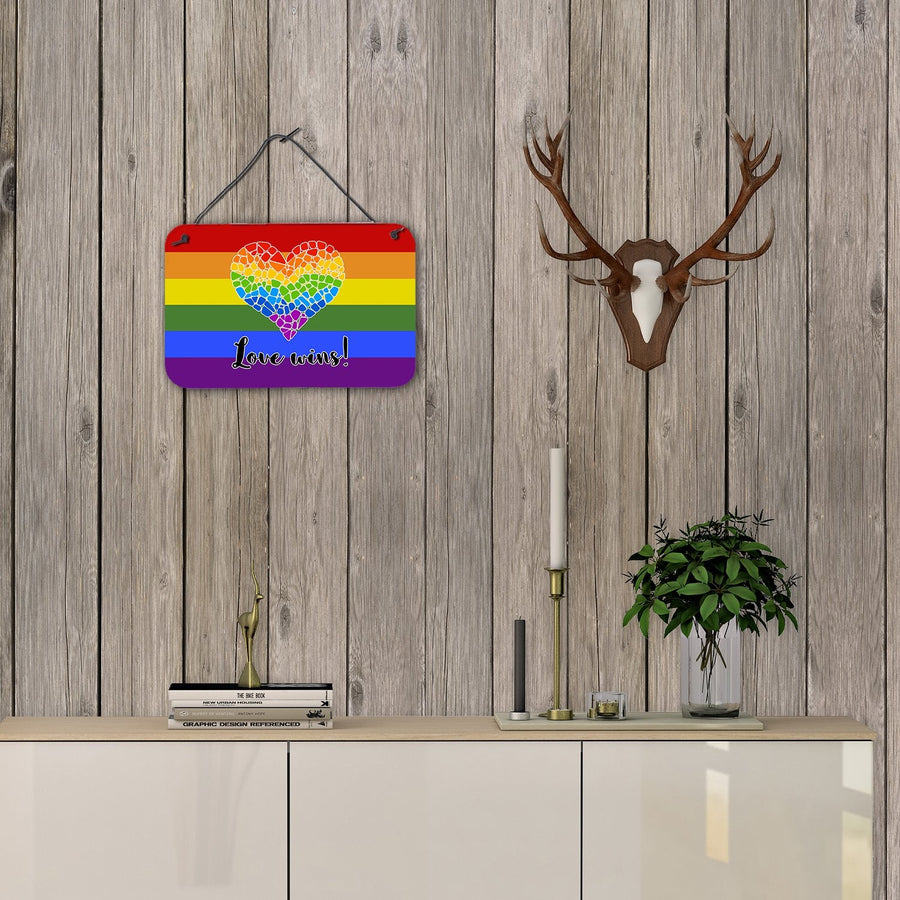 Love Wins Mosaic Heart Wall or Door Hanging Prints