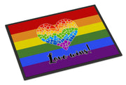 Gay Pride Love Wins Mosaic Heart Doormat - 24x36 Decorative Floor Mat – Indoor/Outdoor Rug with Artistic Flair