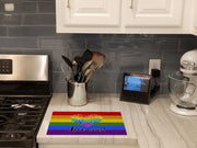 Gay Pride Love Wins Mosaic Heart Glass Cutting Boards – Durable, Decorative Kitchen Art Large