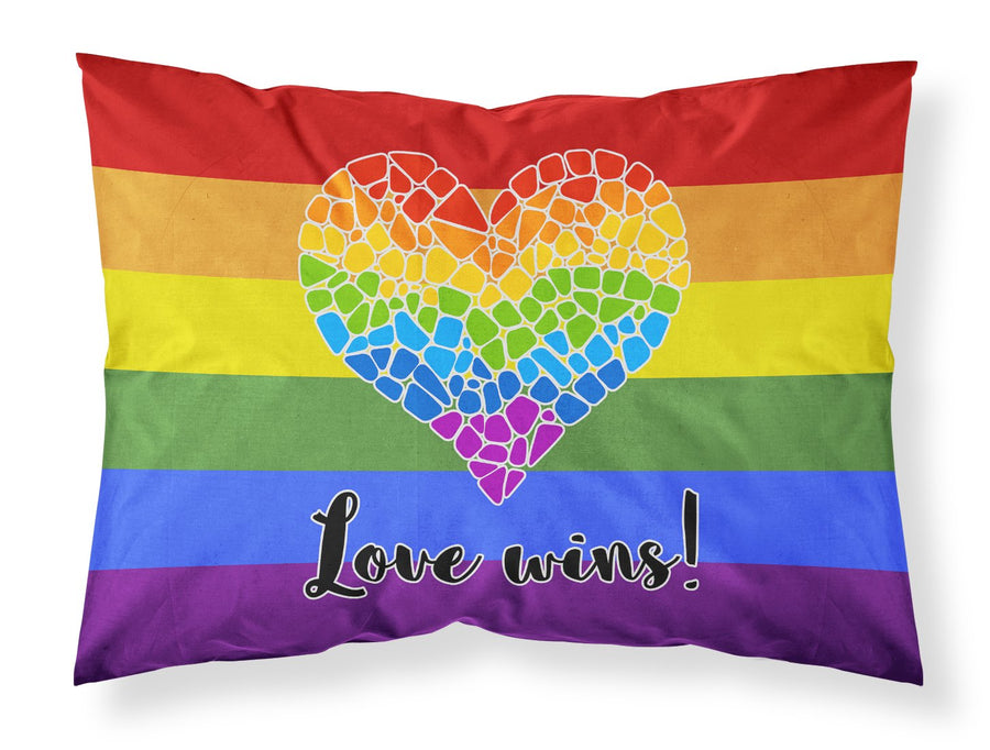 Gay Pride Love Wins Mosaic Heart Fabric Standard Pillowcase