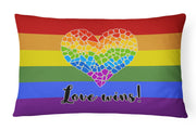 Love Wins Mosaic Heart Canvas Fabric Decorative Pillow