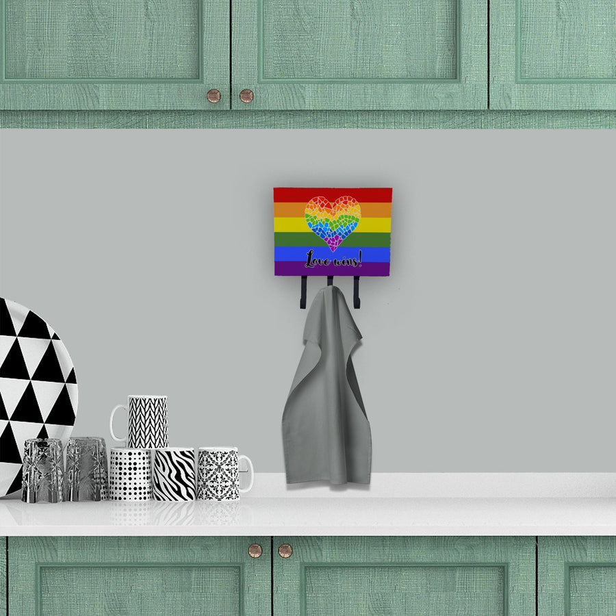 Gay Pride Love Wins Mosaic Heart Leash or Key Holder