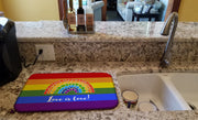 Gay Pride Love is Love Mosaic Rainbow Dish Drying Mat – Absorbent, Artistic Kitchen Essentials