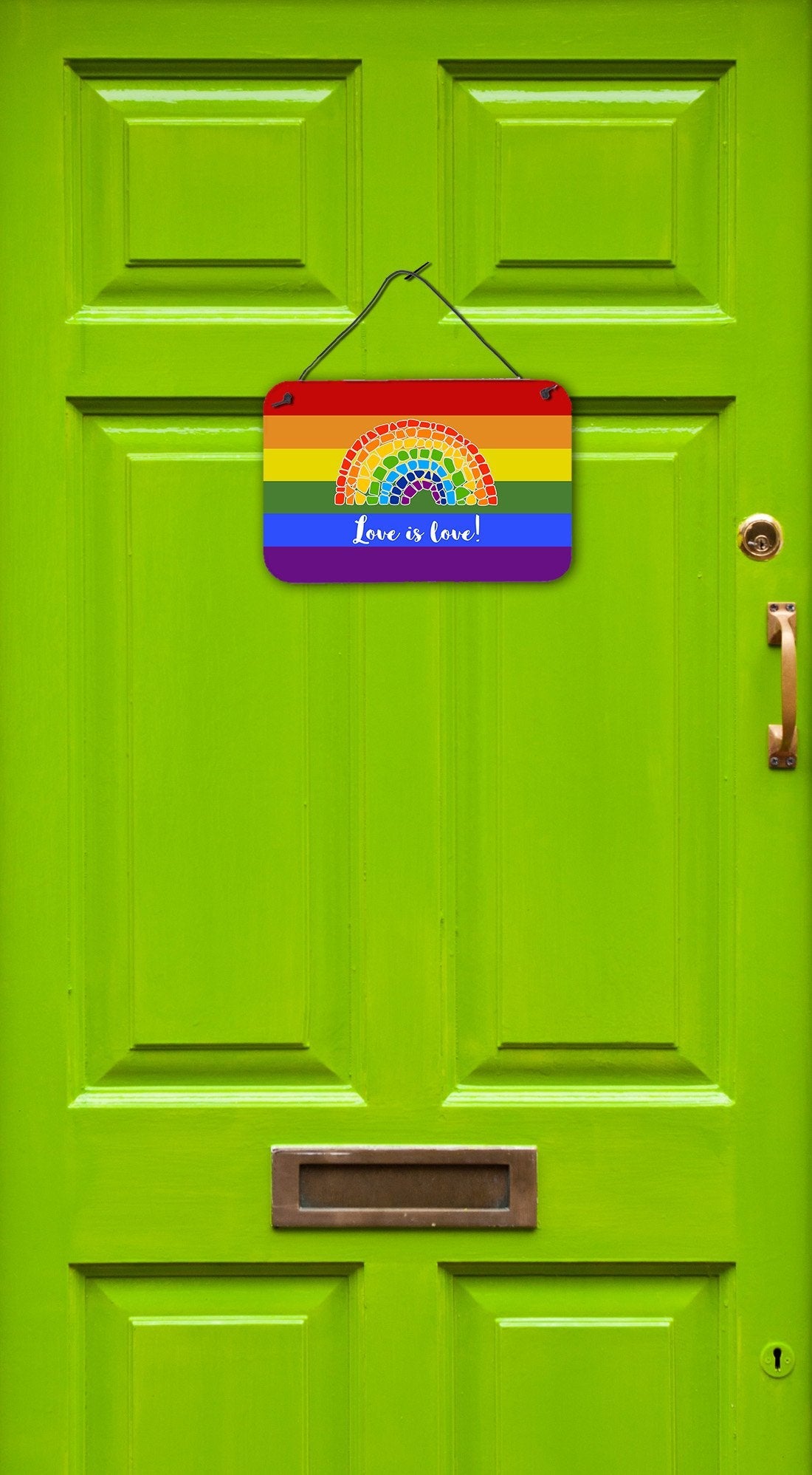 Gay Pride Love is Love Mosaic Rainbow Wall or Door Hanging Prints