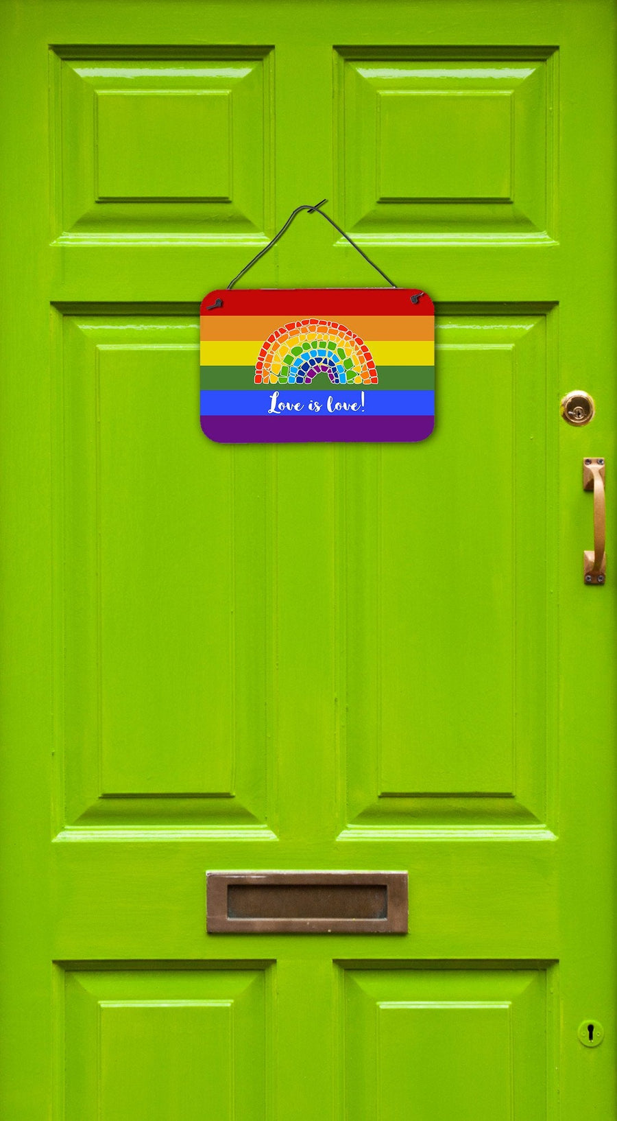 Gay Pride Love is Love Mosaic Rainbow Wall or Door Hanging Prints