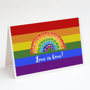Love is Love Mosaic Rainbow Greeting Cards -  Blank Note Cards – 8-Pack of Artist-Designed Cards with Envelopes