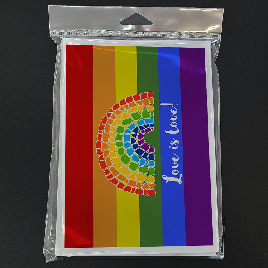 Love is Love Mosaic Rainbow Greeting Cards -  Blank Note Cards – 8-Pack of Artist-Designed Cards with Envelopes