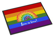 Love is Love Mosaic Rainbow Doormat - 18x27 Decorative Floor Mat – Indoor/Outdoor Rug with Artistic Flair