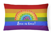 Love is Love Mosaic Rainbow Canvas Fabric Decorative Pillow