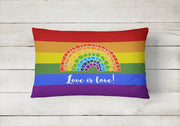 Love is Love Mosaic Rainbow Canvas Fabric Decorative Pillow