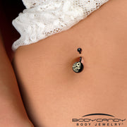 Black Glow in the Dark Katrina Sugar Skull Belly Ring