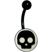 Glow in the Dark Simple Skull Belly Ring by Onyx O
