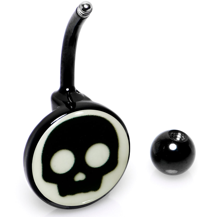 Glow in the Dark Simple Skull Belly Ring by Onyx O