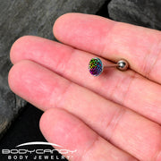 Rainbow Cheetah Print Barbell Tongue Ring by Onyx O