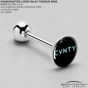 Phrase Logo CVNTY Barbell Tongue Ring by Onyx O