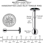 Phrase Logo CVNTY Barbell Tongue Ring by Onyx O