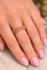 Unisex Stainless Steel Mesh Ring – Flexible, Modern Band in Black, Rose Gold & Silver Tones