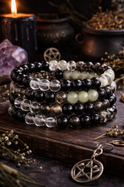 Midnight Path Spell Bracelet – Witchy Intention Bead Bracelet (8mm, Medium Wrist)