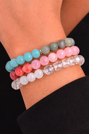 New Beginnings Bracelet – 2026 Intention Collection (Blue, Pink, or Clear Crackle)
