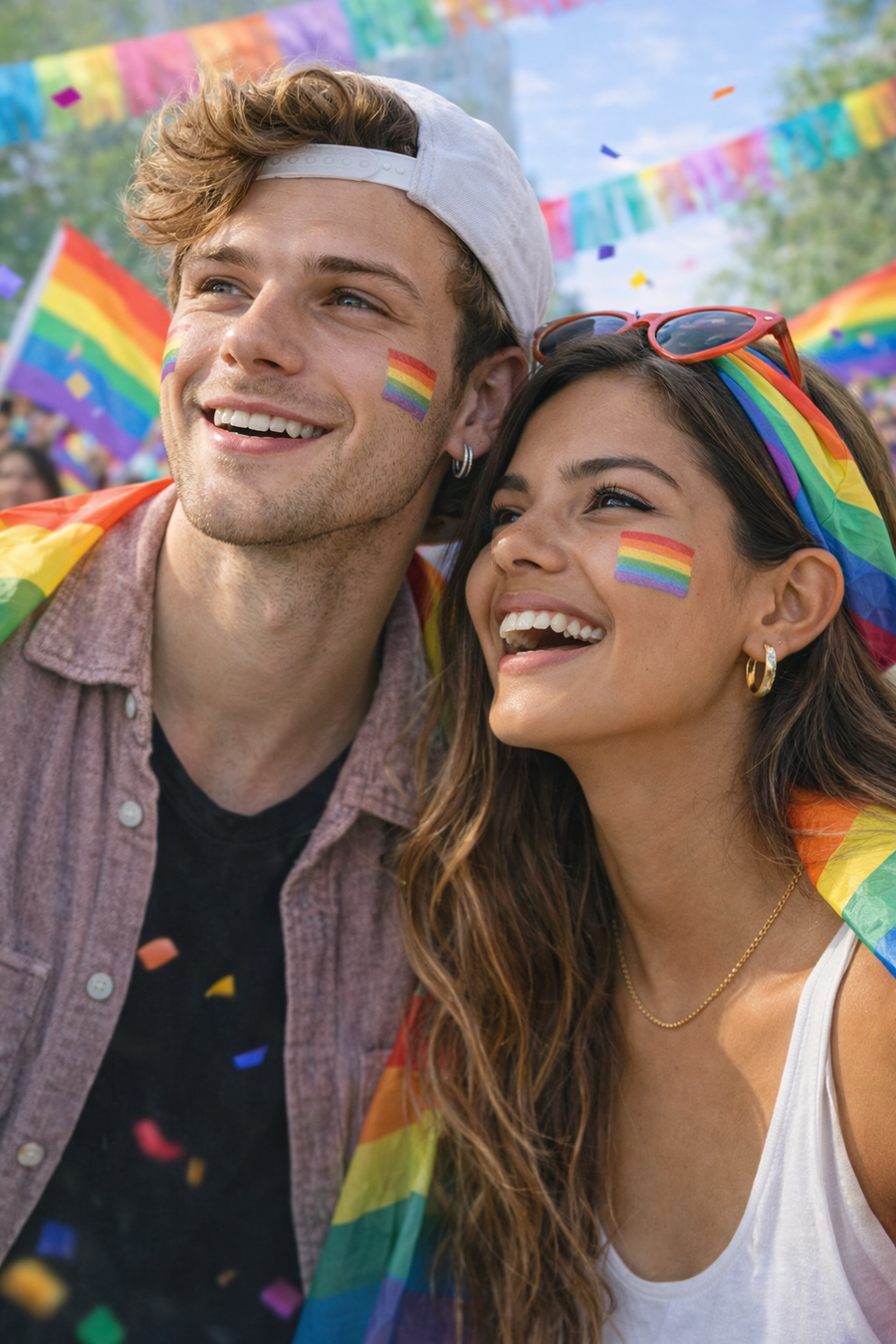 LGBTQ+ Pride Rainbow Hoop Earrings – For Every Identity | Stainless Steel Gold or Silver Plated | Pride Jewelry Gift