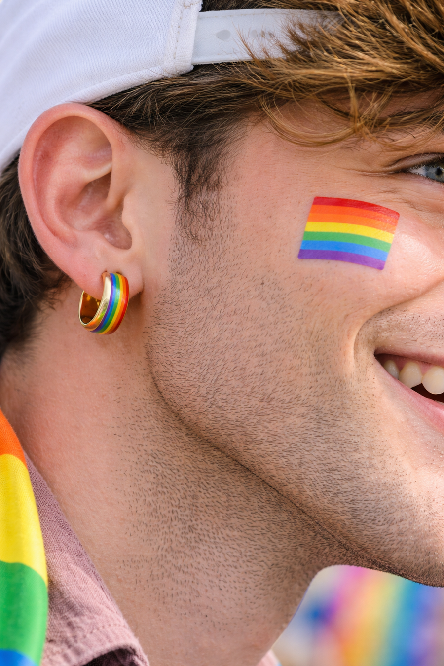 LGBTQ+ Pride Rainbow Hoop Earrings – For Every Identity | Stainless Steel Gold or Silver Plated | Pride Jewelry Gift