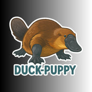 "DUCK-PUPPY" Cute Funny Duck-Billed Platypus Sticker