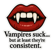 Funny Spooky Halloween Sticker "Vampires suck..."