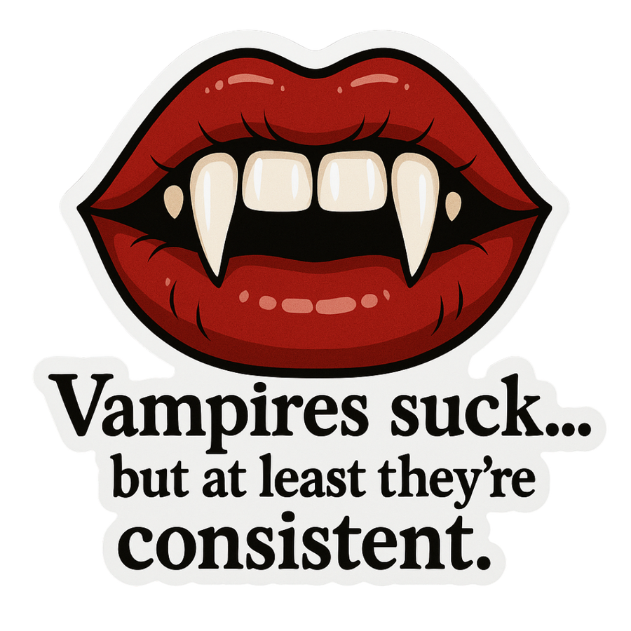 Funny Spooky Halloween Sticker "Vampires suck..."