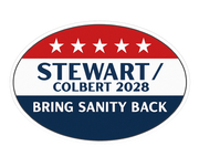 "Stewart/Colbert 2028" Political Campaign Sticker