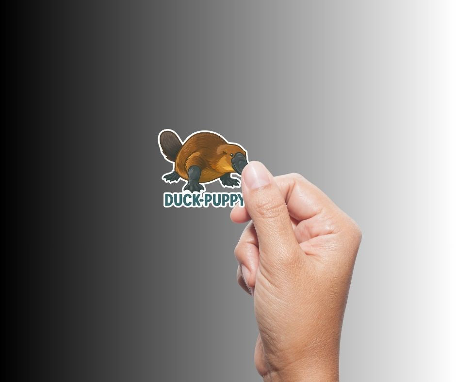 "DUCK-PUPPY" Cute Funny Duck-Billed Platypus Sticker