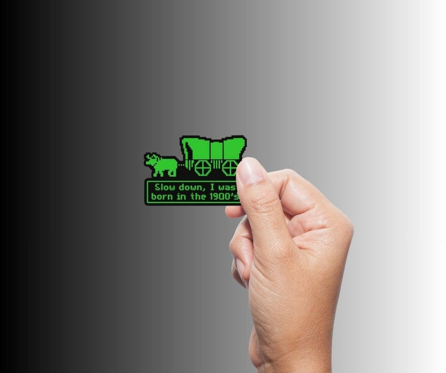 "Slow down..." Funny Retro Oregon Trail Sticker