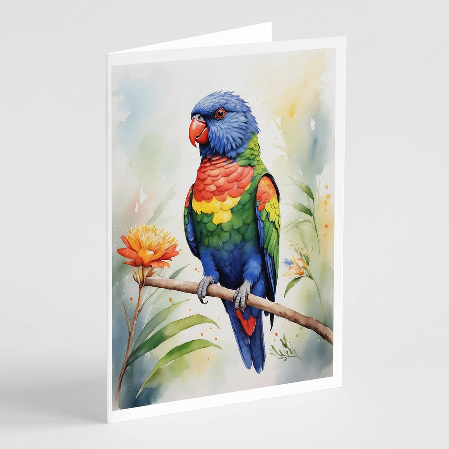 Rainbow Lorikeet Greeting Cards - Blank Note Cards – 8-Pack of Artist-Designed Cards with Envelopes