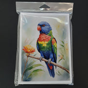 Rainbow Lorikeet Greeting Cards - Blank Note Cards – 8-Pack of Artist-Designed Cards with Envelopes