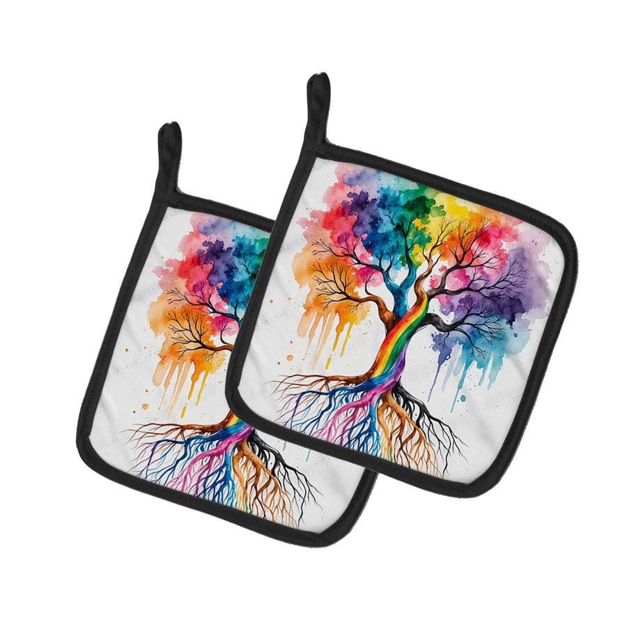 Rooted in Gay Pride Pair of Pot Holders