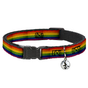 Cat Collar Breakaway - Flag Pride Distressed Rainbow