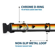 Plastic Clip Collar - Flag Bear Pride2 Black/Brown/Orange/Yellow/Tan/White/Gray/Black