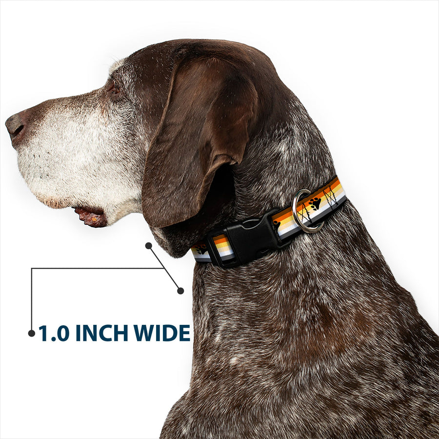 Plastic Clip Collar - Flag Bear Pride2 Black/Brown/Orange/Yellow/Tan/White/Gray/Black