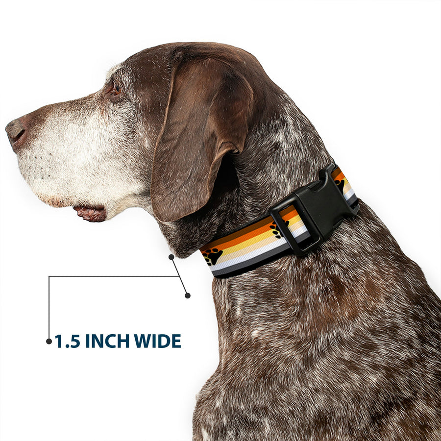 Plastic Clip Collar - Flag Bear Pride2 Black/Brown/Orange/Yellow/Tan/White/Gray/Black