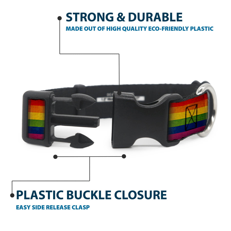 Distressed Rainbow Pride Flag Plastic Clip Collar
