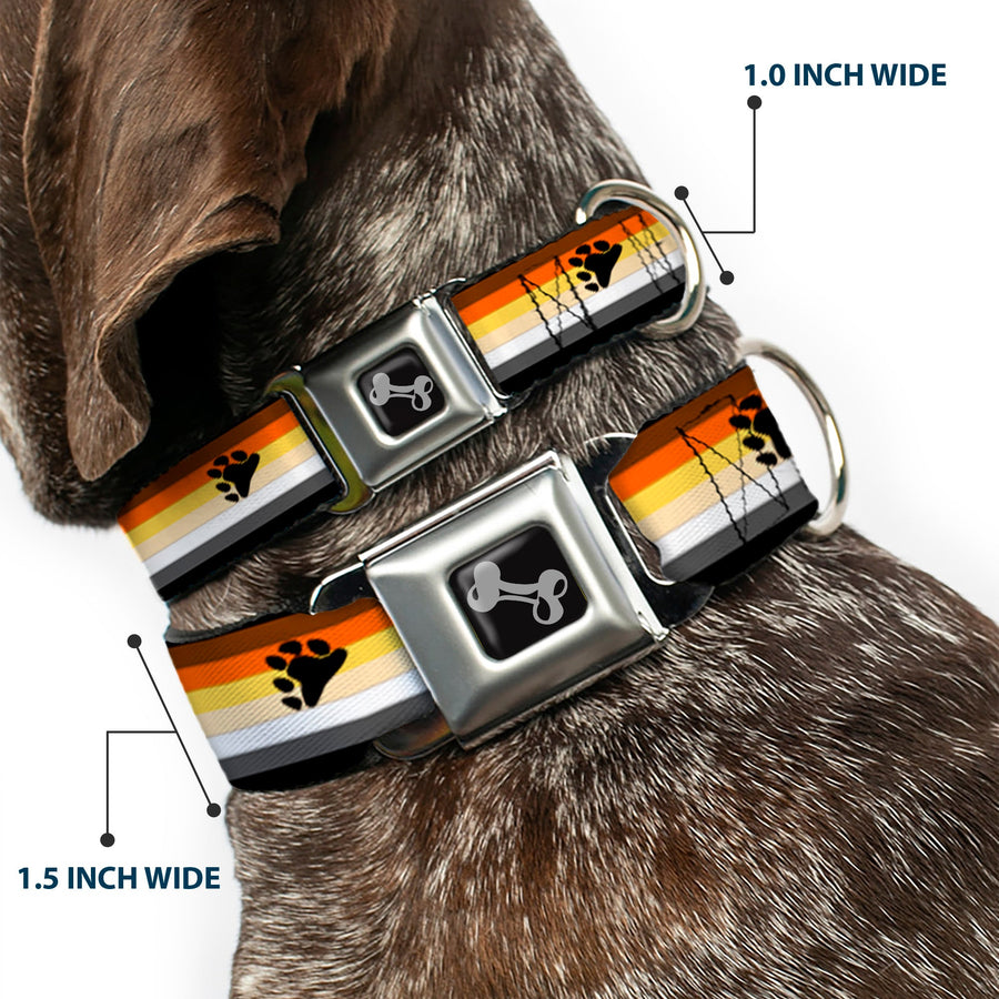 Dog Bone Seatbelt Buckle Collar - Bear Pride Flag